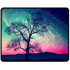 Tree Abstract Field Galaxy Night Nature Fleece Blanket (medium)