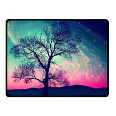 Tree Abstract Field Galaxy Night Nature Fleece Blanket (small) by Jancukart