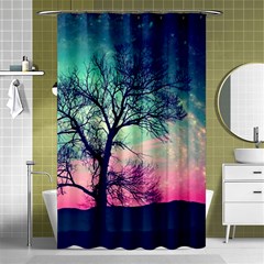 Tree Abstract Field Galaxy Night Nature Shower Curtain 48  X 72  (small) 