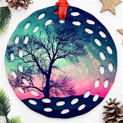 Tree Abstract Field Galaxy Night Nature Ornament (round Filigree)