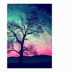 Tree Abstract Field Galaxy Night Nature Small Garden Flag (two Sides) by Jancukart