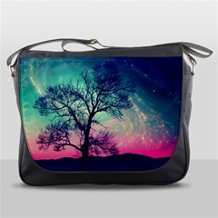 Tree Abstract Field Galaxy Night Nature Messenger Bag