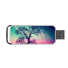 Tree Abstract Field Galaxy Night Nature Portable Usb Flash (one Side)