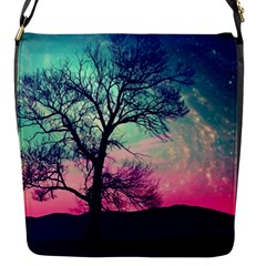 Tree Abstract Field Galaxy Night Nature Flap Closure Messenger Bag (s)