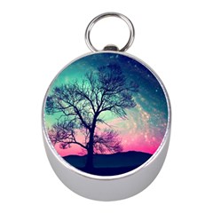 Tree Abstract Field Galaxy Night Nature Mini Silver Compasses