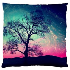 Tree Abstract Field Galaxy Night Nature Standard Premium Plush Fleece Cushion Case (one Side) by Jancukart