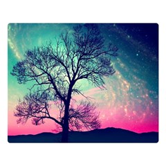 Tree Abstract Field Galaxy Night Nature Two Sides Premium Plush Fleece Blanket (large) by Jancukart