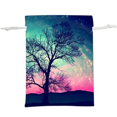 Tree Abstract Field Galaxy Night Nature Lightweight Drawstring Pouch (xl) by Jancukart