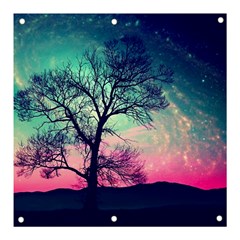 Tree Abstract Field Galaxy Night Nature Banner And Sign 3  X 3 