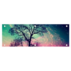 Tree Abstract Field Galaxy Night Nature Banner And Sign 6  X 2 