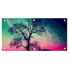 Tree Abstract Field Galaxy Night Nature Banner And Sign 6  X 3  by Jancukart