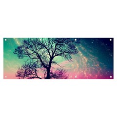 Tree Abstract Field Galaxy Night Nature Banner And Sign 8  X 3  by Jancukart