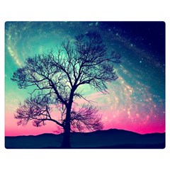 Tree Abstract Field Galaxy Night Nature Premium Plush Fleece Blanket (medium)