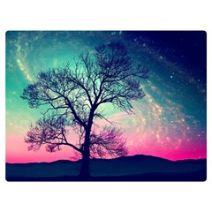 Tree Abstract Field Galaxy Night Nature Premium Plush Fleece Blanket (extra Small) by Jancukart