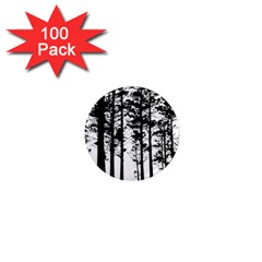 Trees Forest Woods Woodland Trunk 1  Mini Magnets (100 Pack) 