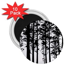 Trees Forest Woods Woodland Trunk 2 25  Magnets (10 Pack) 