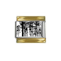 Trees Forest Woods Woodland Trunk Gold Trim Italian Charm (9mm) by Jancukart