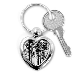 Trees Forest Woods Woodland Trunk Key Chain (heart) by Jancukart