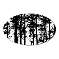 Trees Forest Woods Woodland Trunk Oval Magnet by Jancukart