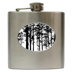 Trees Forest Woods Woodland Trunk Hip Flask (6 Oz) by Jancukart