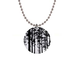 Trees Forest Woods Woodland Trunk 1  Button Necklace