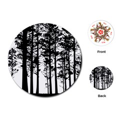 Trees Forest Woods Woodland Trunk Playing Cards Single Design (round)