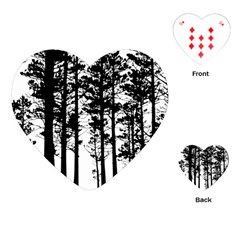 Trees Forest Woods Woodland Trunk Playing Cards Single Design (heart) by Jancukart