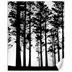 Trees Forest Woods Woodland Trunk Canvas 11  X 14  by Jancukart