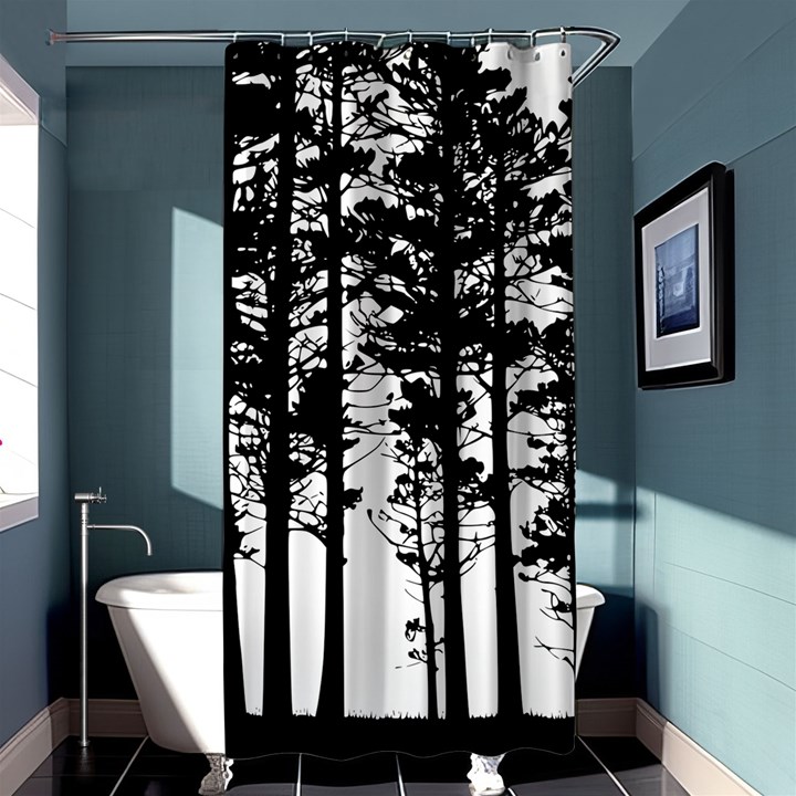 Trees Forest Woods Woodland Trunk Shower Curtain 36  x 72  (Stall) 