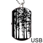 Trees Forest Woods Woodland Trunk Dog Tag USB Flash (Two Sides) Front