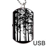 Trees Forest Woods Woodland Trunk Dog Tag USB Flash (Two Sides) Back