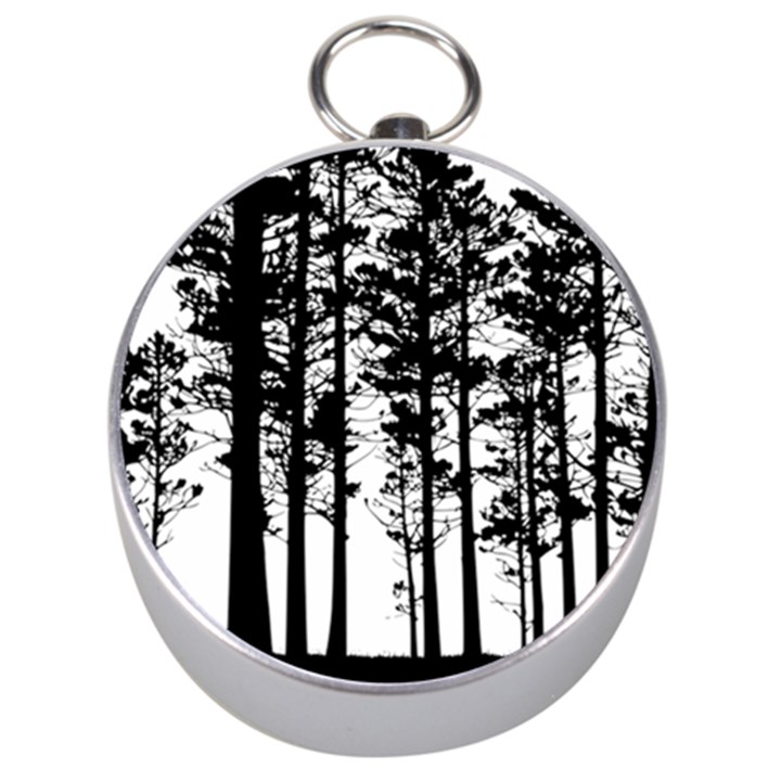 Trees Forest Woods Woodland Trunk Silver Compasses