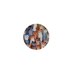 Cats Watercolor Pet Animal Mammal 1  Mini Buttons