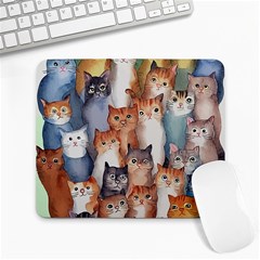 Cats Watercolor Pet Animal Mammal Large Mousepad