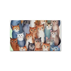 Cats Watercolor Pet Animal Mammal Sticker Rectangular (10 Pack) by Jancukart