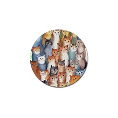 Cats Watercolor Pet Animal Mammal Golf Ball Marker