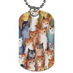 Cats Watercolor Pet Animal Mammal Dog Tag (two Sides) by Jancukart