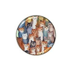 Cats Watercolor Pet Animal Mammal Hat Clip Ball Marker (4 Pack)