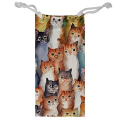 Cats Watercolor Pet Animal Mammal Jewelry Bag