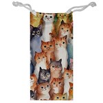 Cats Watercolor Pet Animal Mammal Jewelry Bag Front