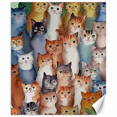 Cats Watercolor Pet Animal Mammal Canvas 8  X 10 