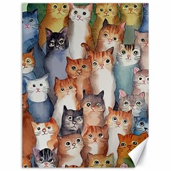 Cats Watercolor Pet Animal Mammal Canvas 18  X 24 