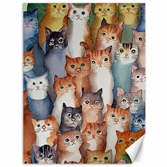 Cats Watercolor Pet Animal Mammal Canvas 36  X 48  by Jancukart