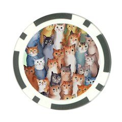 Cats Watercolor Pet Animal Mammal Poker Chip Card Guard