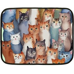 Cats Watercolor Pet Animal Mammal Fleece Blanket (mini)