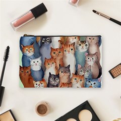 Cats Watercolor Pet Animal Mammal Cosmetic Bag (medium) by Jancukart