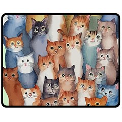 Cats Watercolor Pet Animal Mammal Fleece Blanket (medium)