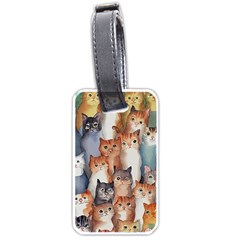 Cats Watercolor Pet Animal Mammal Luggage Tag (one Side) by Jancukart