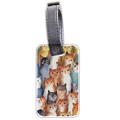 Cats Watercolor Pet Animal Mammal Luggage Tag (two Sides)