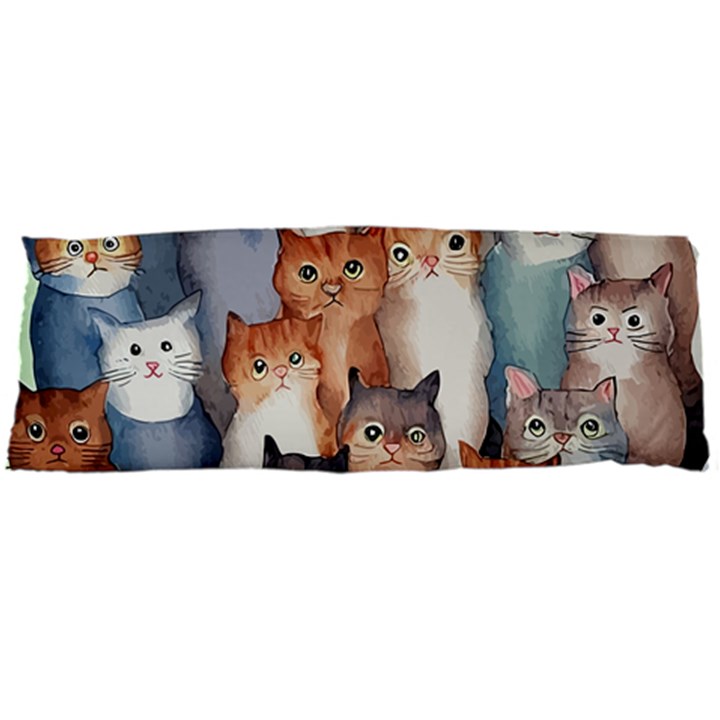 Cats Watercolor Pet Animal Mammal Body Pillow Case Dakimakura (Two Sides)